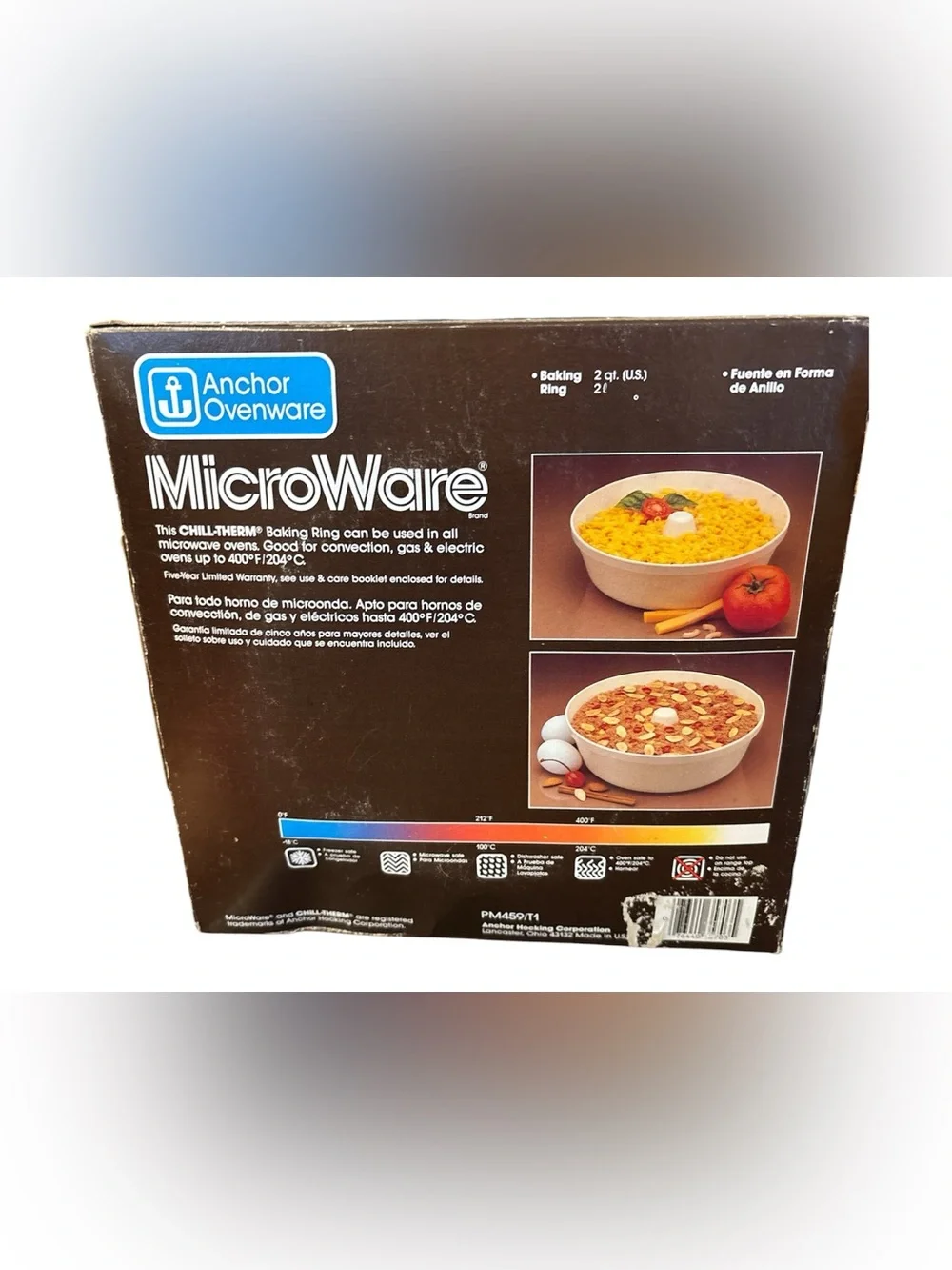 Vtg Anchor Hocking Microware Microwave Baking Ring 2.5 Qt. PM 459-T1  Bundt Pan